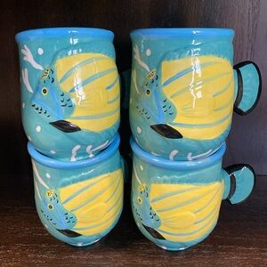 Seaside Gourmet fish mugs, set of 4, new in boxes.